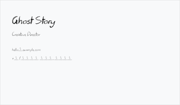 Ghost Story Business Card