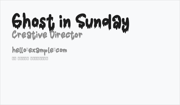 Ghost in Sunday Business Card