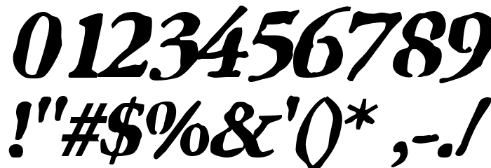 GhostTown BlackItalic Font OTHER CHARS