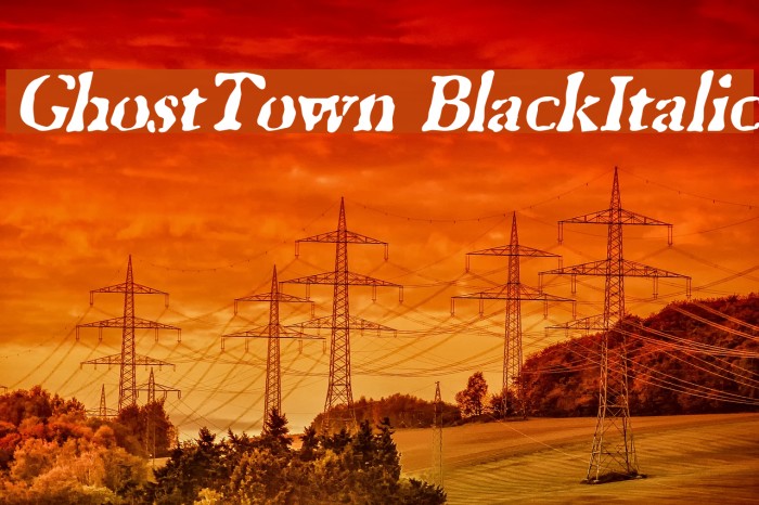 GhostTown BlackItalic Font examples