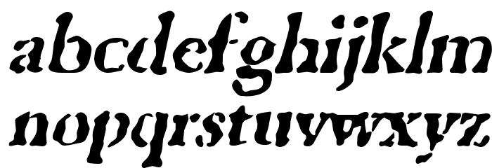 GhostTown BlackItalic Font LOWERCASE