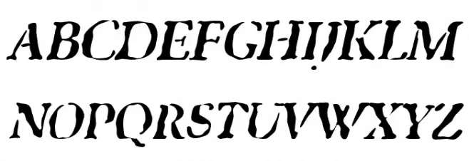 GhostTown Italic फ़ॉन्ट अपरकेस