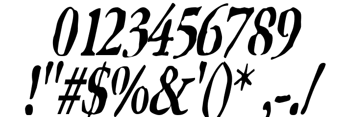 GhostTownCondensed Italic Font OTHER CHARS