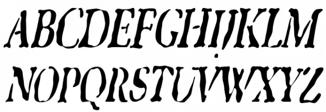GhostTownCondensed Italic Schriftart Groß