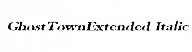 GhostTownExtended Italic  لخطوط تنزيل
