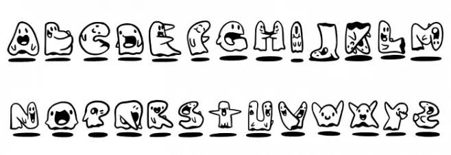 Ghosties Regular フォント 大文字