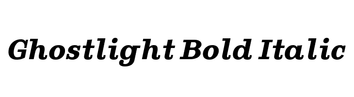 Ghostlight Bold Italic Fuentes