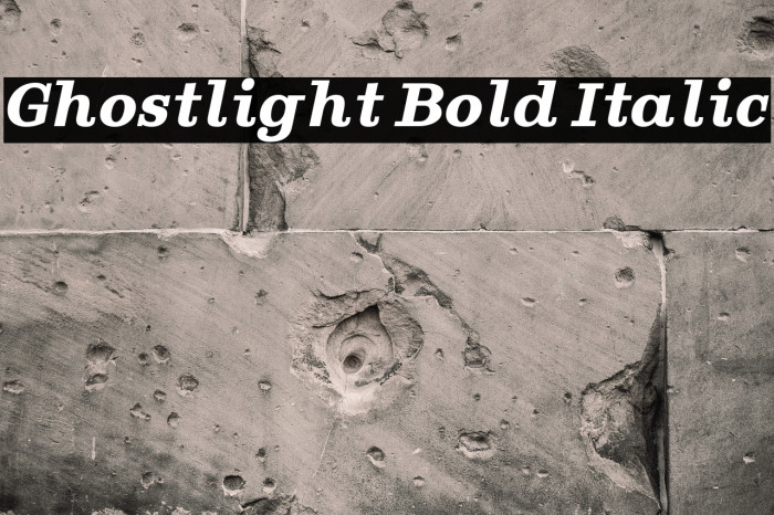 Ghostlight Bold Italic Fuentes examples