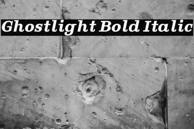 Ghostlight Bold Italic Font examples