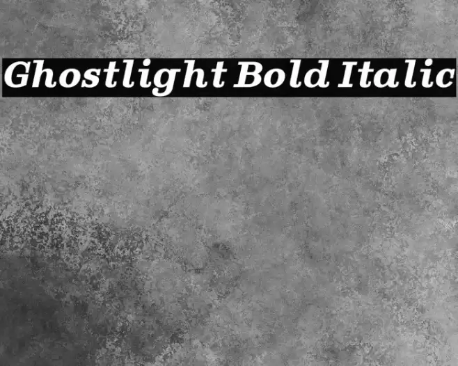 Ghostlight Bold Italic Font examples