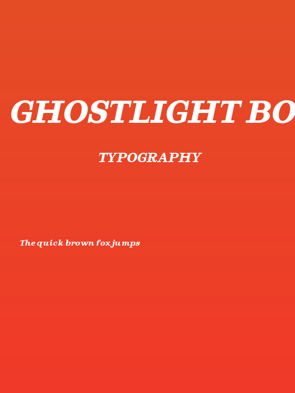 Ghostlight Bold Italic Poster