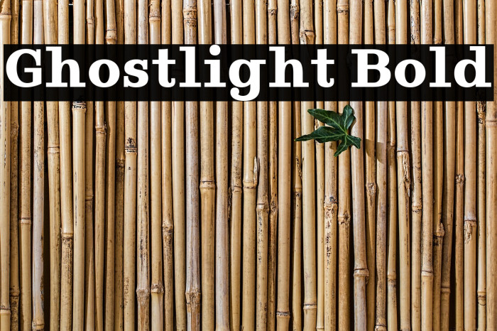 Ghostlight Bold Font examples