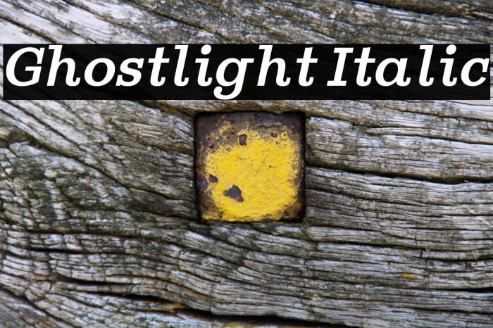 Ghostlight Italic Font examples