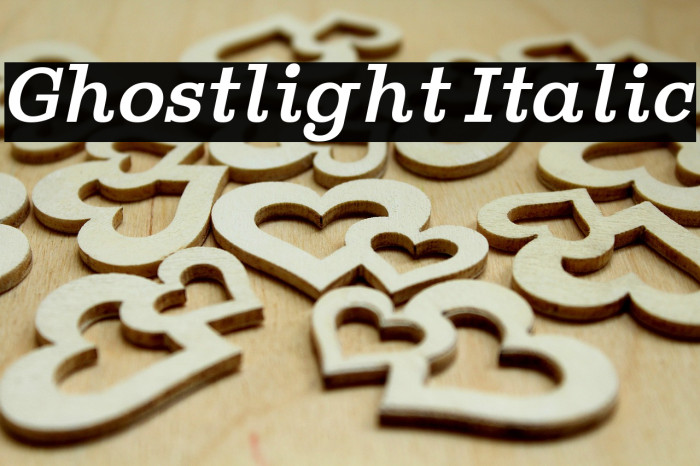 Ghostlight Italic Font examples