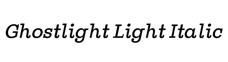 Ghostlight Light Italic Polices