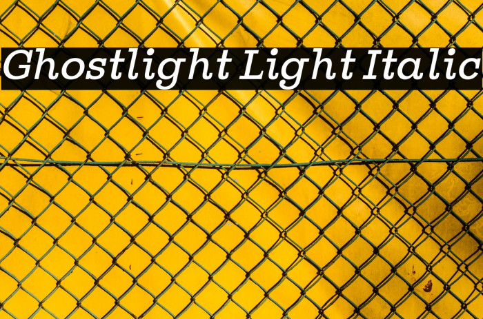 Ghostlight Light Italic Font examples