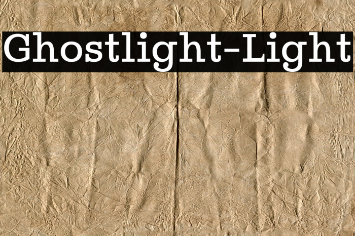 Ghostlight-Light Font examples