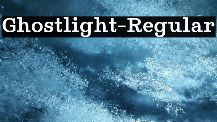 Ghostlight-Regular Font examples