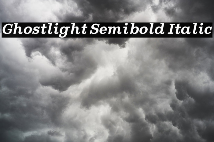 Ghostlight Semibold Italic Font examples