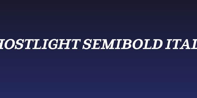 Ghostlight Semibold Italic Social Header