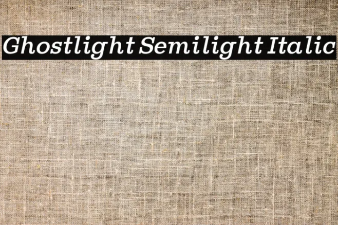 Ghostlight Semilight Italic Example 3