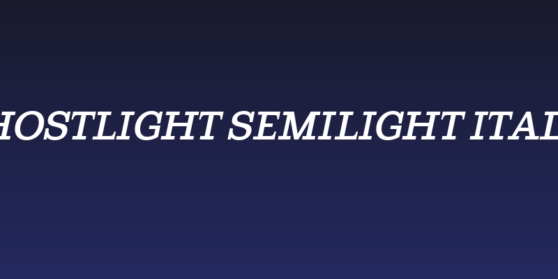 Ghostlight Semilight Italic Social Header