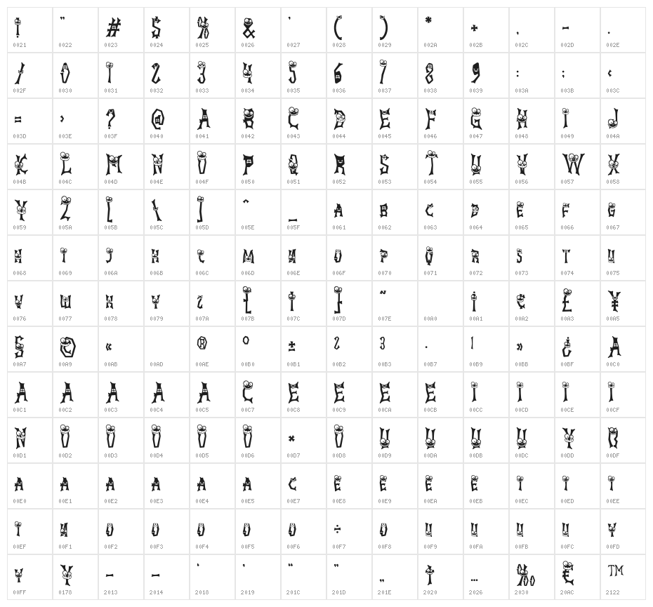 Ghostly Guffaws Scary Character Map