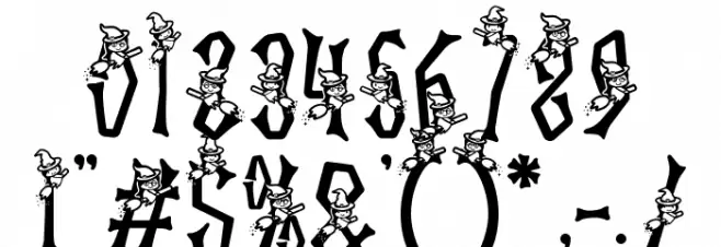 Ghostly Guffaws Witch Schriftart Anderer Schreiben