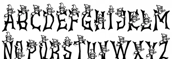 Ghostly Guffaws Witch Schriftart Groß