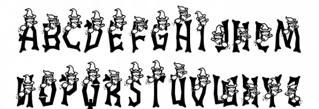 Ghostly Guffaws Witch Schriftart Kleinbuchstaben