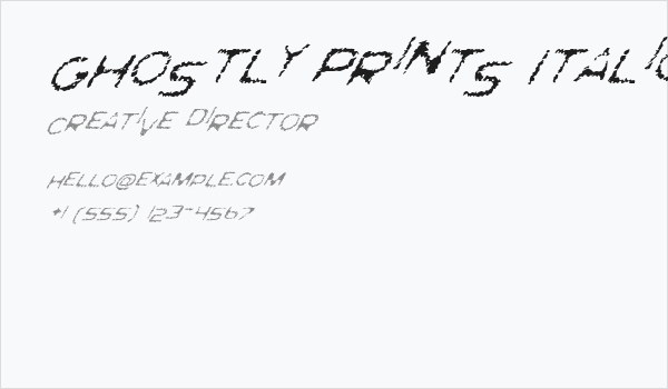 Ghostly Prints Italic Business Card