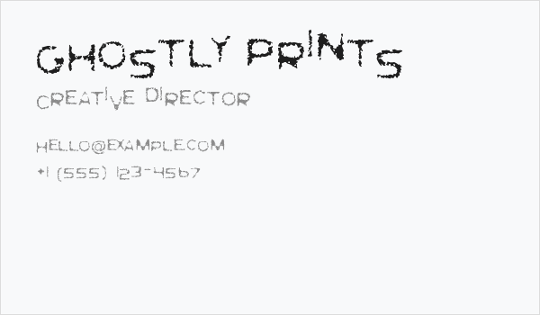 Ghostly Prints Business Card