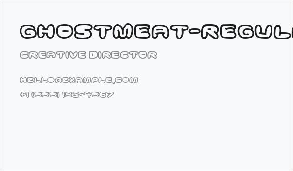 Ghostmeat-Regular Business Card