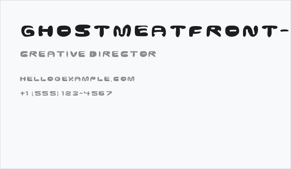 GhostmeatFront-Regular Business Card