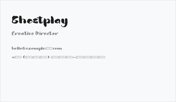 Ghostplay Business Card