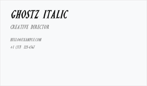 Ghostz Italic Business Card