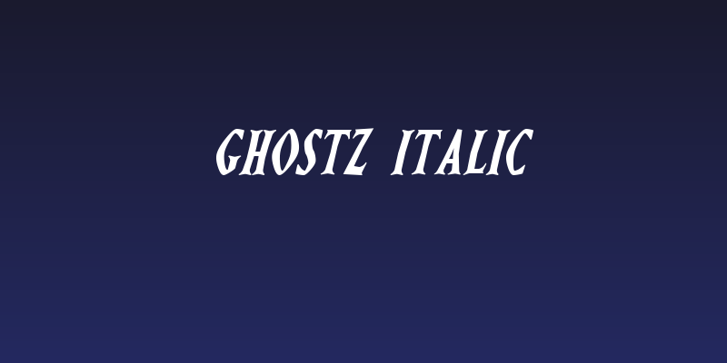 Ghostz Italic Social Header