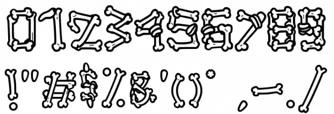 Ghoul Bone - Personal Use Outline Font Alte caractere