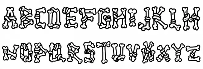 Ghoul Bone - Personal Use Outline Font Litere mari