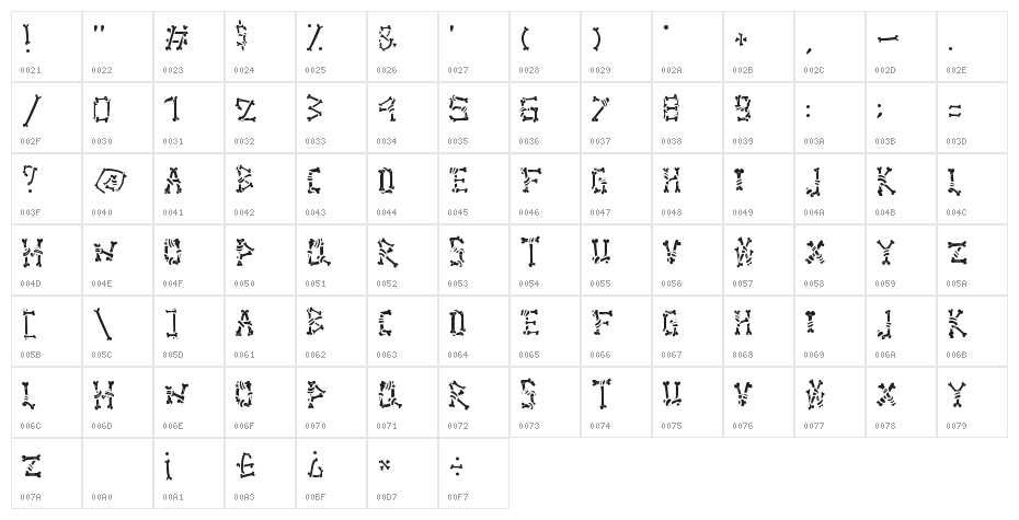 Ghoul Bone - Personal Use Regular Character Map