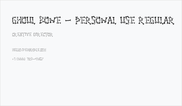 Ghoul Bone - Personal Use Regular Business Card