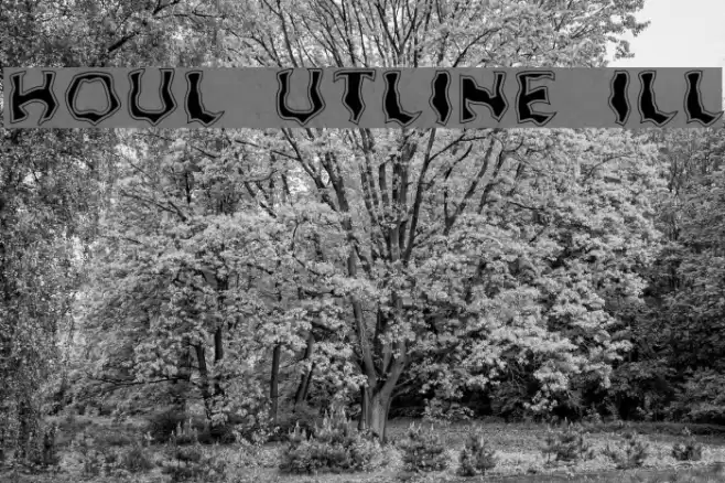 Ghoul Outline Fill Schriftart examples