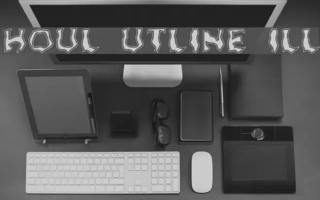 Ghoul Outline Fill Schriftart examples