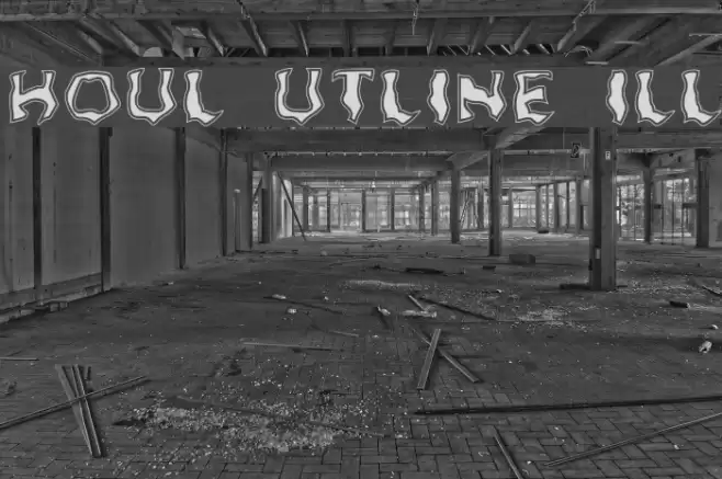 Ghoul Outline Fill Schriftart examples
