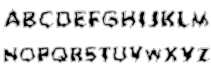 Ghoul Outline Fill Schriftart Kleinbuchstaben