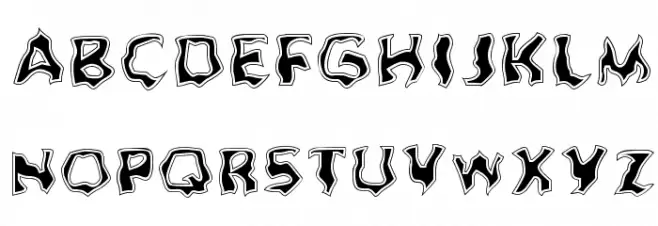 Ghoul Outline Fill Schriftart Kleinbuchstaben