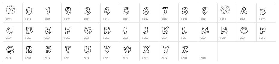 Ghoul Outline Character Map