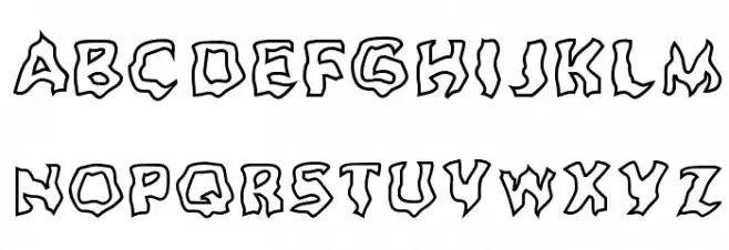 Ghoul Outline Font Litere mici