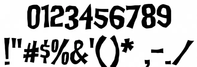 Ghoulish Fright AOE Font OTHER CHARS