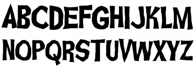 Ghoulish Fright AOE フォント 大文字
